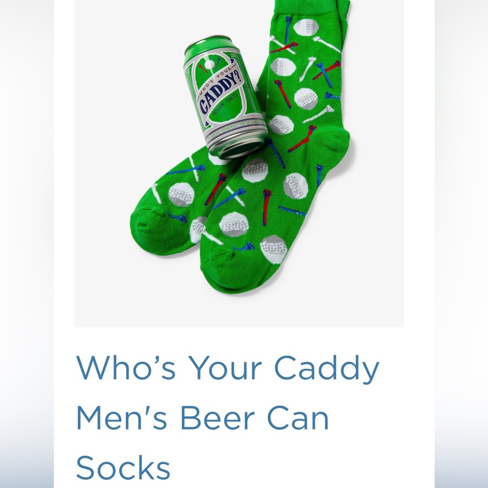 Who’s Your Caddy Men’s Beer Can Sock